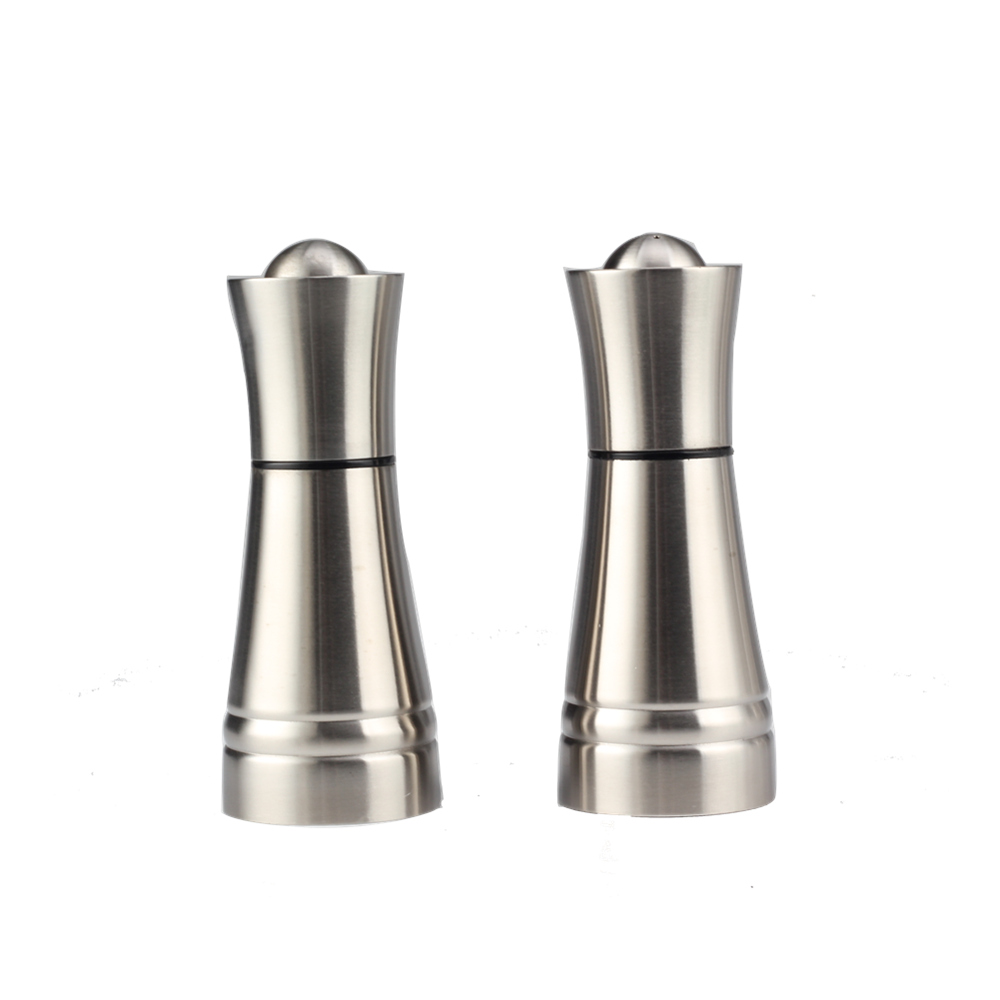 2pcs Refillable Glass Salt Pot And Pepper Shaker