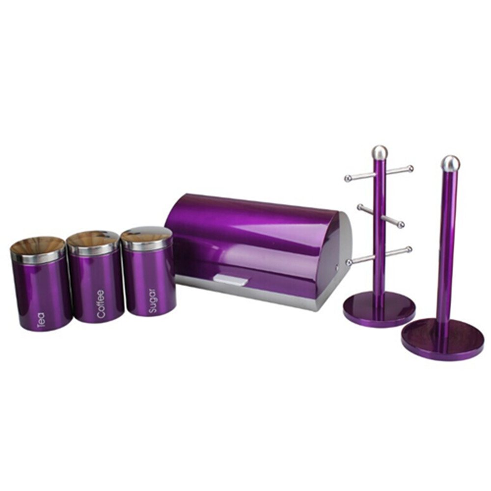 Bread Box Set-Roll Up Cover Bread Storage Container with Cup Holder and Canisters — product information