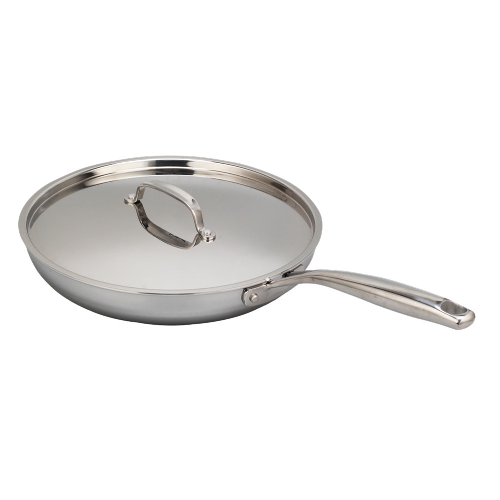 Triply Stainless Steel Frying Pan With Stainless Steel Lid — 2