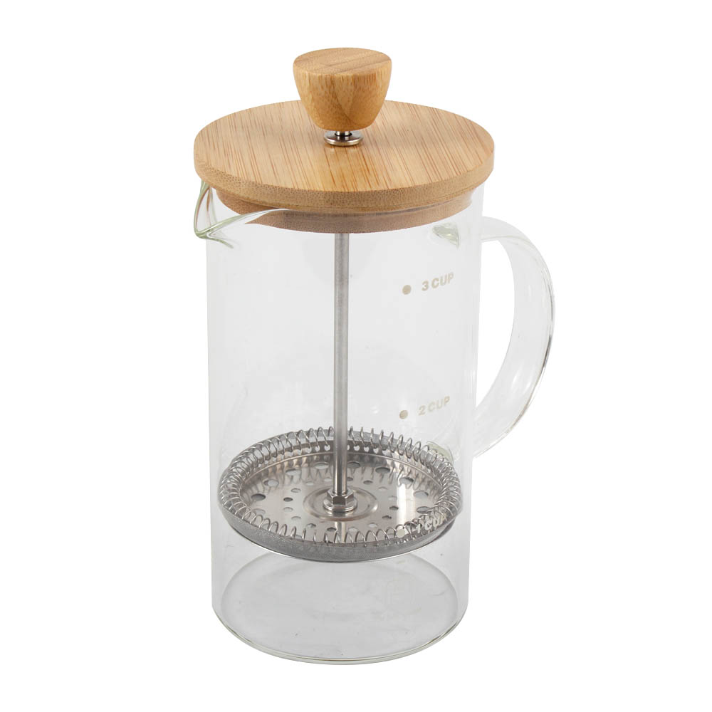 High-Heat Borosilicate Glass French Press With Bamboo Lid — 3