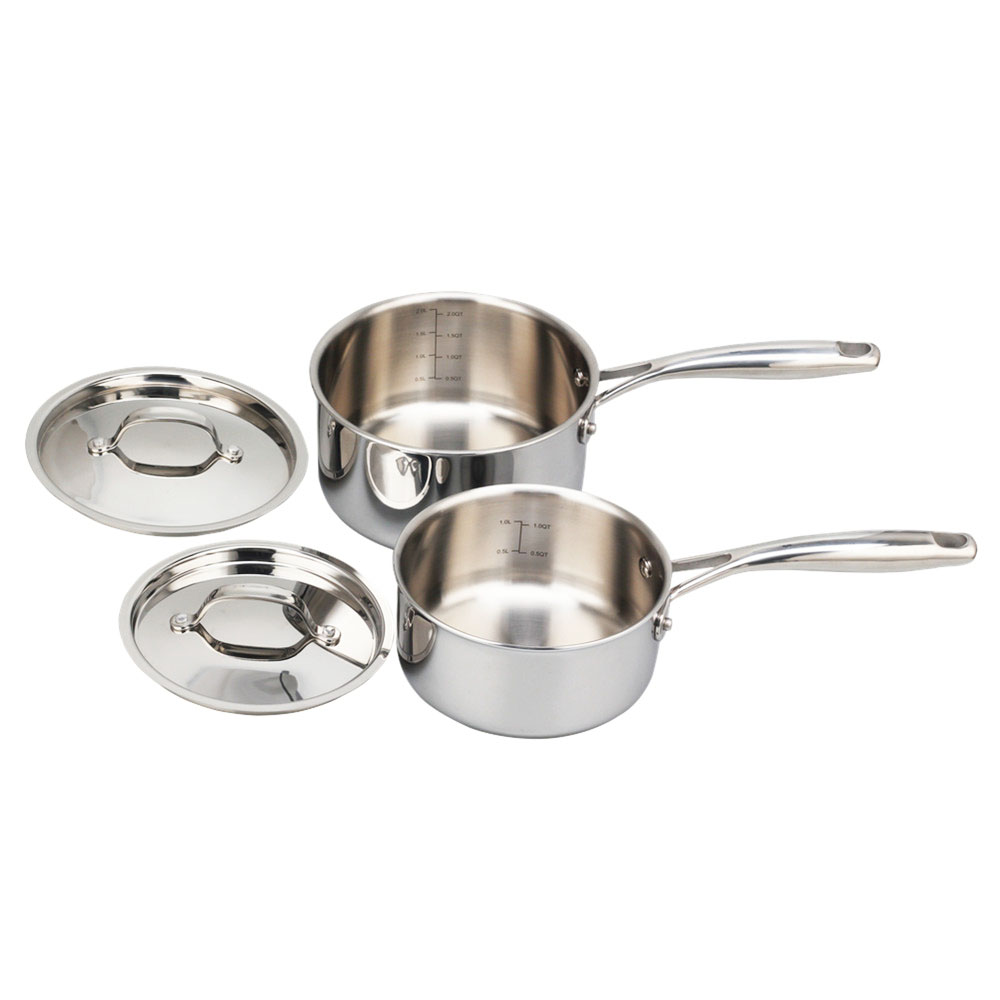 Whole-Clad Tri-Ply Stainless Steel Saucepan With Stainless Steel Lid — product information