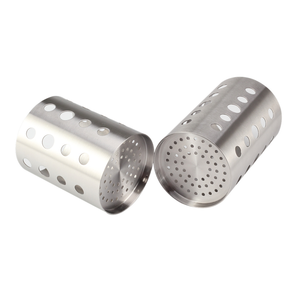 Round Stainless Steel Utensil Holder - Silver Caddy & Organizer for Drying Cooking Spoons — product information