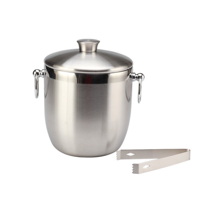 3l Ice Cube Container, Double Wall Insulated Stainless Steel Ice Bucket With Lid — 2
