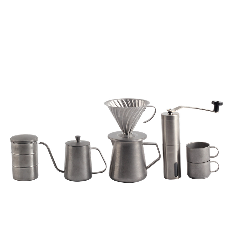 Pour Over Coffee Maker Set Includes Coffee Canister, Coffee Grinder & Coffee Dripper, Coffee Cup — product information