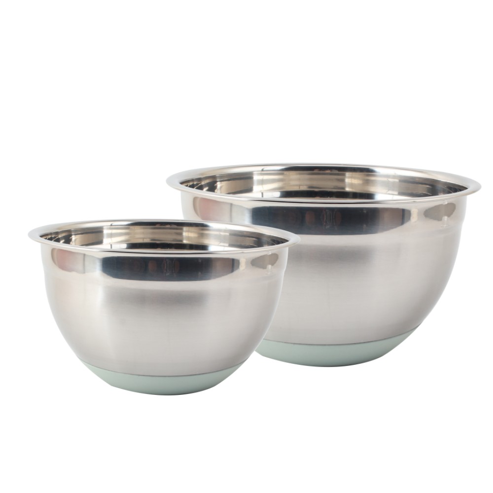 3size Silicone Base Stainless Steel Salad Bowl Set — 7