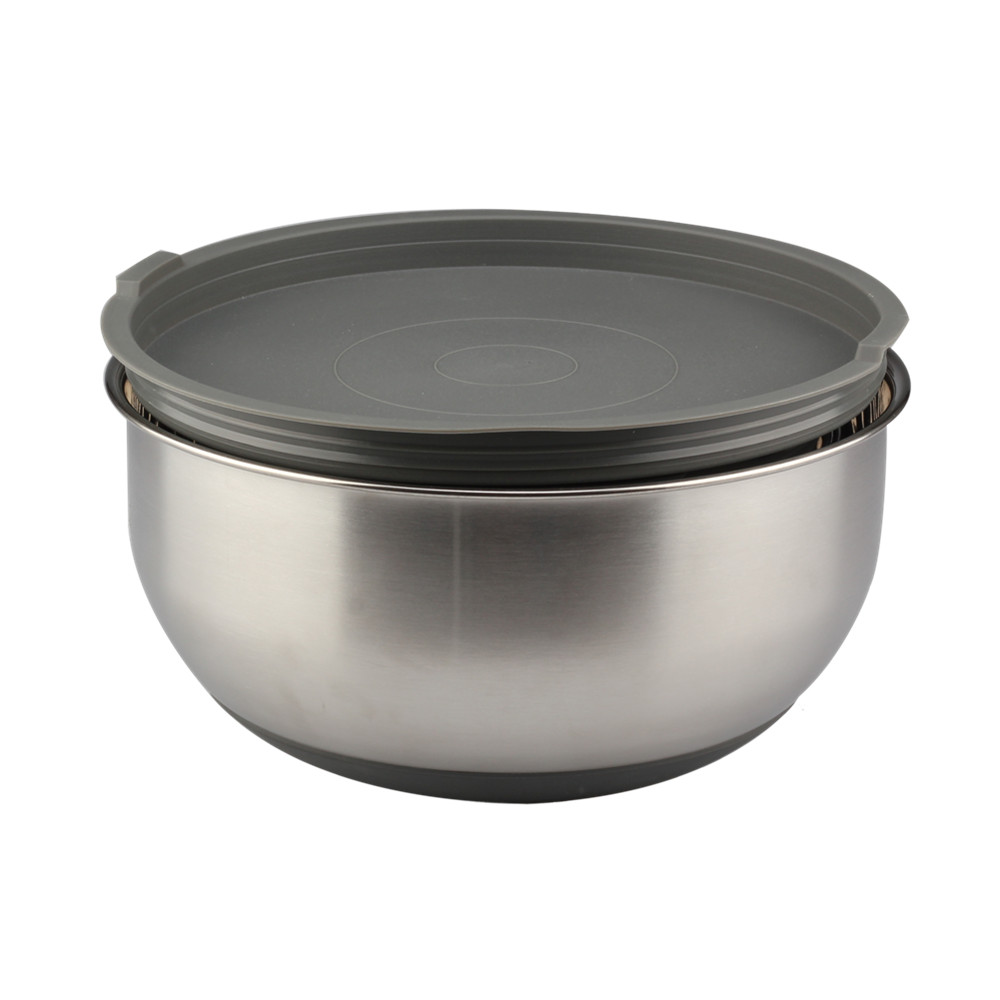 Set Of 3 Non Slip Silicone Bottom Metal Nesting Bowls — 7