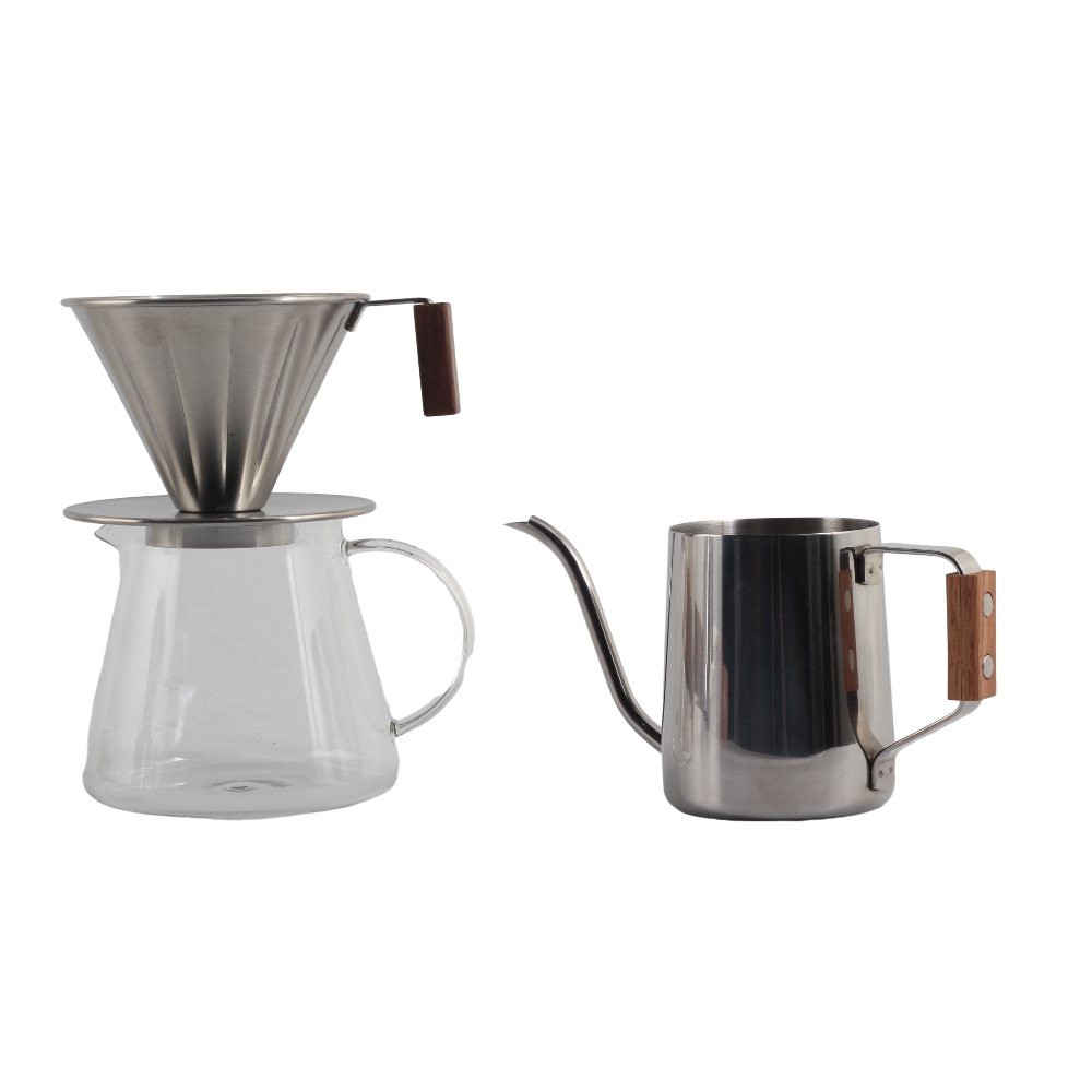 Stainless Steel Coffee Filter Cone Dripper Cup Set — 5