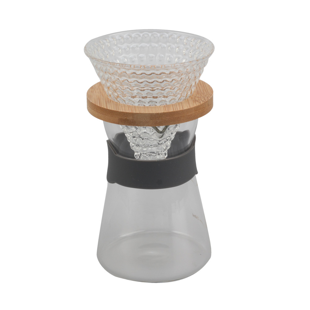 Borosilicate Glass Carafe With Filter, Drip Coffee Brewer Pour Over Set