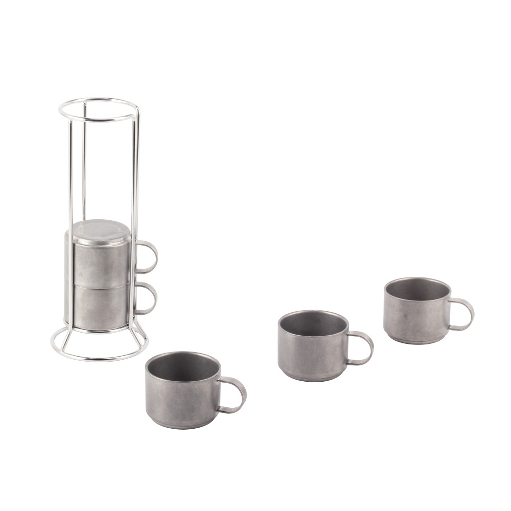 Stainless Steel Stackable Coffee Cups (Set Of 5) — 3