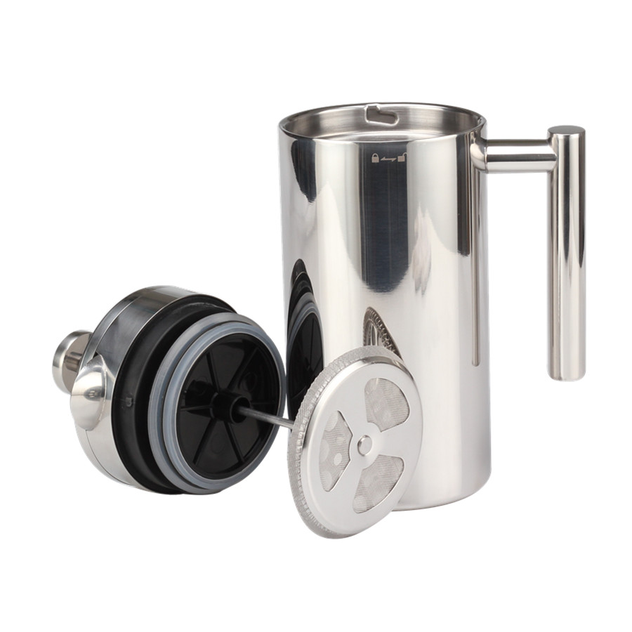 Stainless Steel Manual Coffee Makers for Home Office Or Camping，Silver — 6
