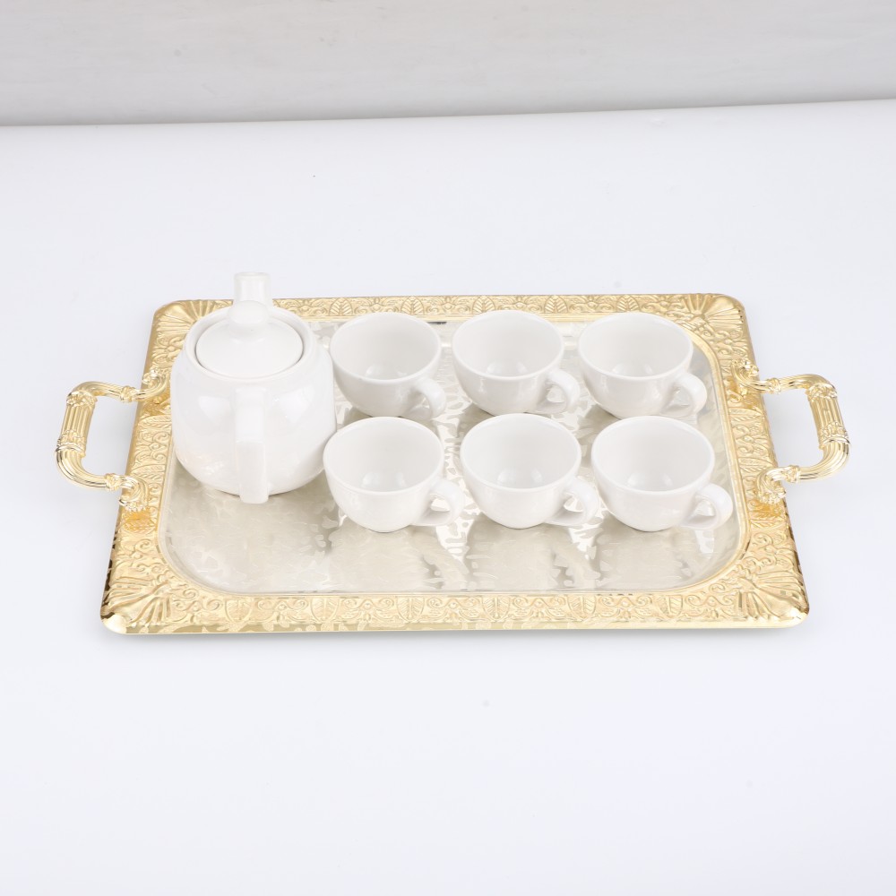 Serving Tray, Middle East Dessert Plate, Iron Coffee Tea Tray — product information