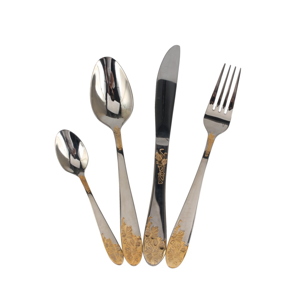 Stainless Steel Flatware Set, Mirror Polished Cutlery Set Utensil Set, Tableware Include Forks Spoons Knives for Home Restaurant, Beaded Handle — 9