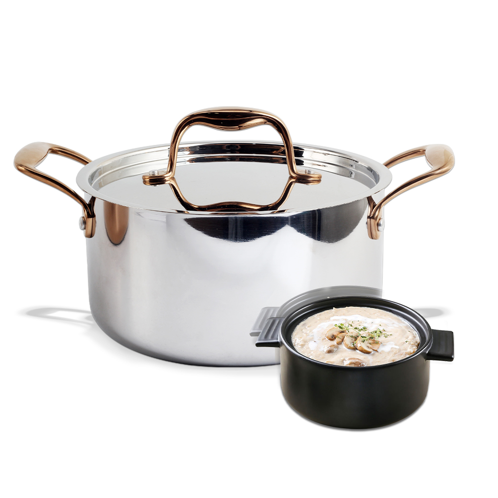 Whole-Clad Tri-Ply Stainless Steel Induction Stock Pot