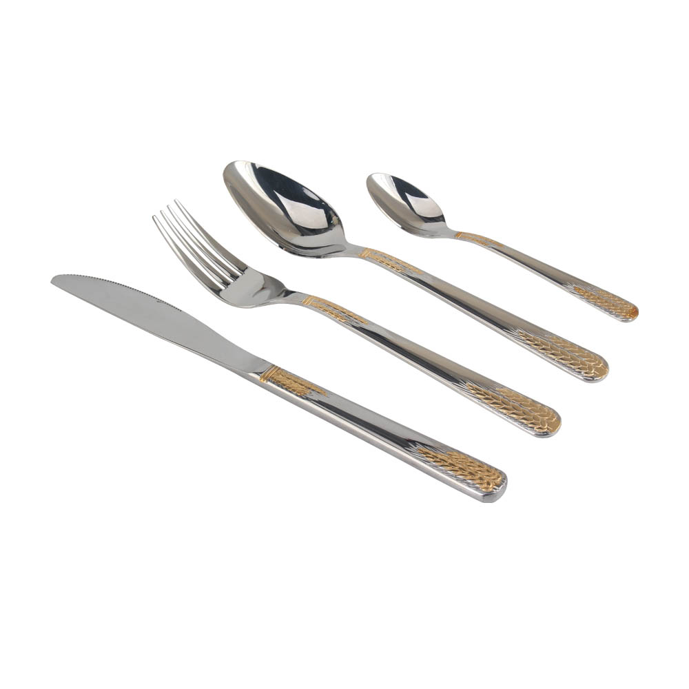 Stainless Steel Flatware Set, Mirror Polished Cutlery Set Utensil Set, Tableware Include Forks Spoons Knives for Home Restaurant, Beaded Handle — 6
