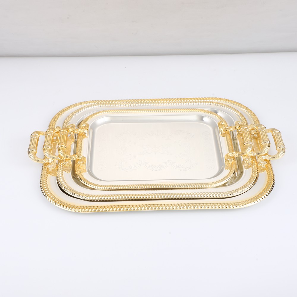 Coffee Table Tray, Iron Snack Tray With Handle — product information