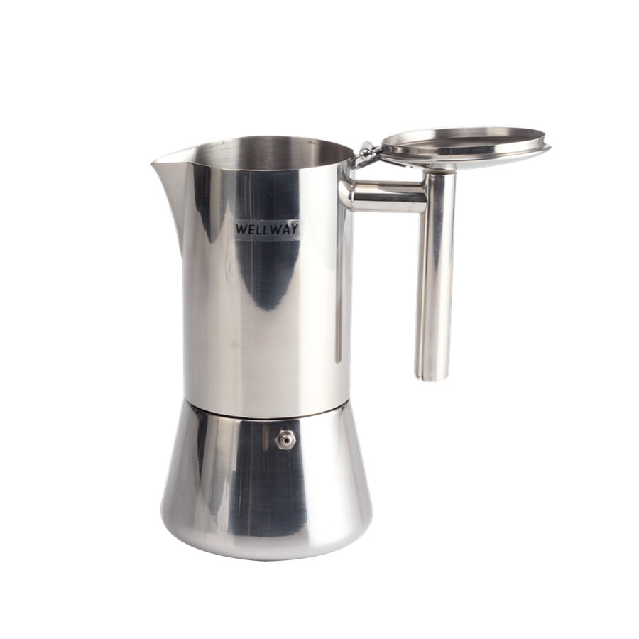 Stovetop Espresso Maker and Coffee Maker, Stainless Steel Moka Pot — 5