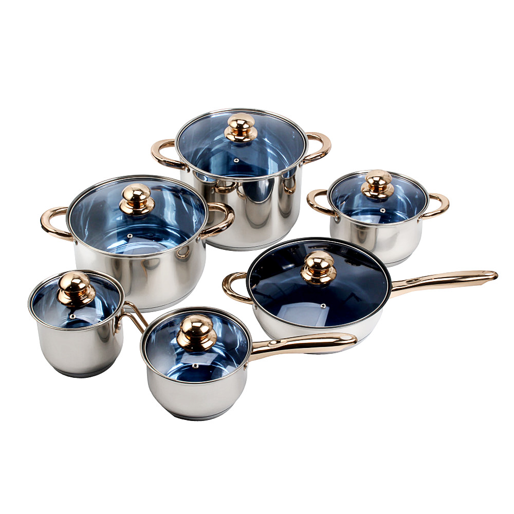 Stainless Steel Cookware Sets 12-Piece — product information