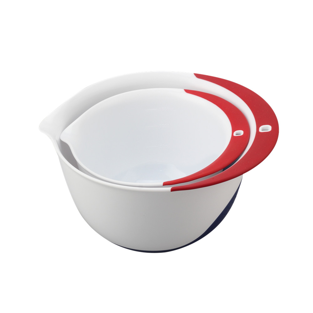 2 Piece Plastic Mixing Kitchen Bowl Set, Handles Easy Pour Spout And Non Slip — 4