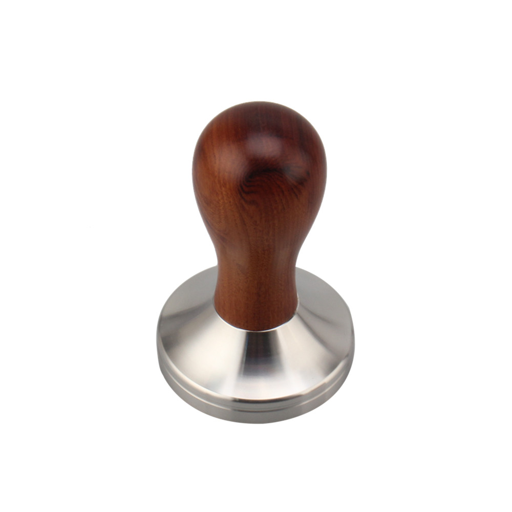 Stainless Steel Espresso Press With Wood Handle for Coffee Grounds — 2