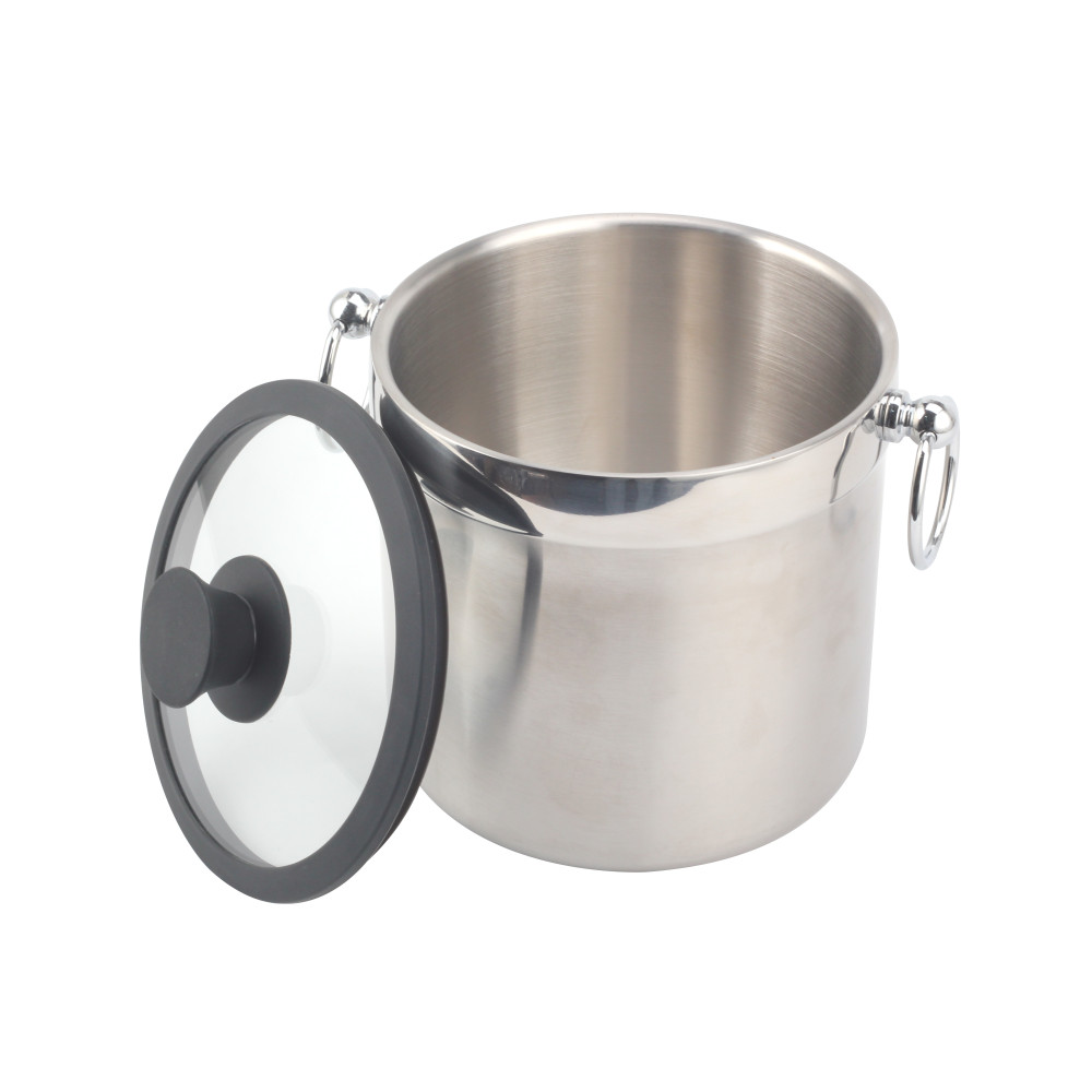 3L Ice Cube Container, Double Wall, Tempered Glass Lid — product information
