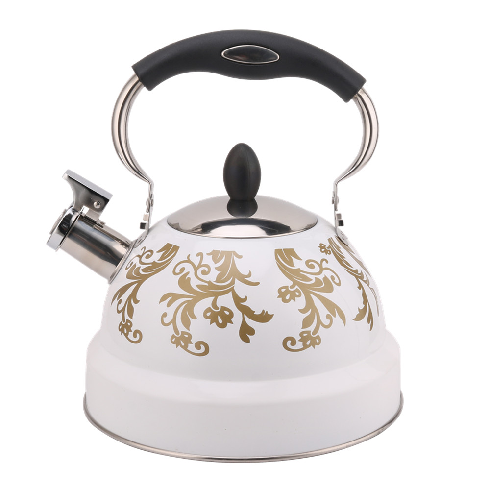 White Color Stainless Steel Whistling Tea Kettle With Silicone Handle — product information