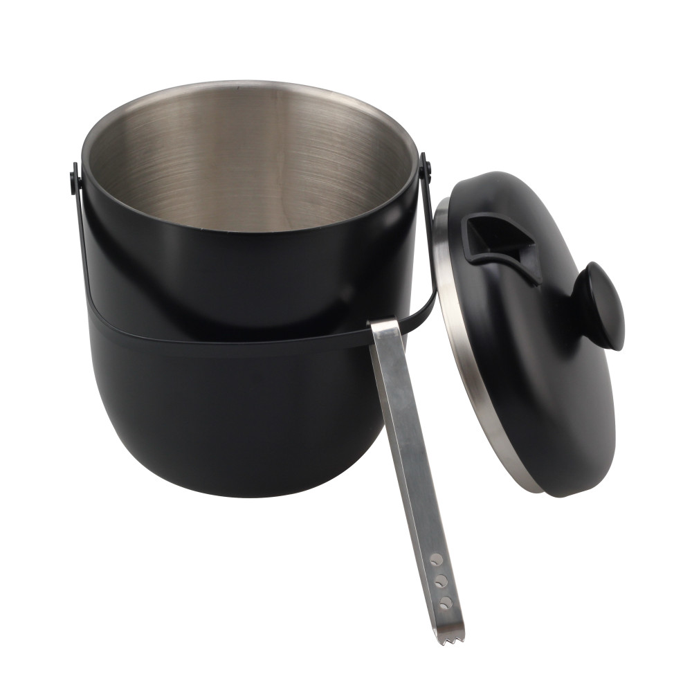 Blace Color, Ice Bucket, Stainless Steel Ice Bucket, Double Walled — 6