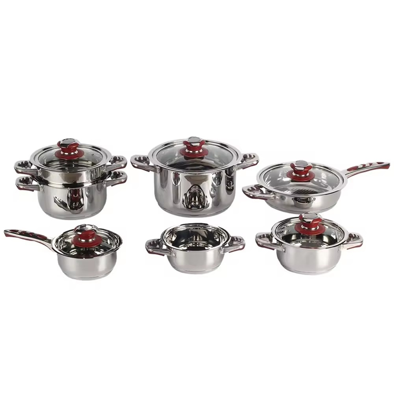 With Tempered Glass Lid, Stainless Steel Cookware Set — 4