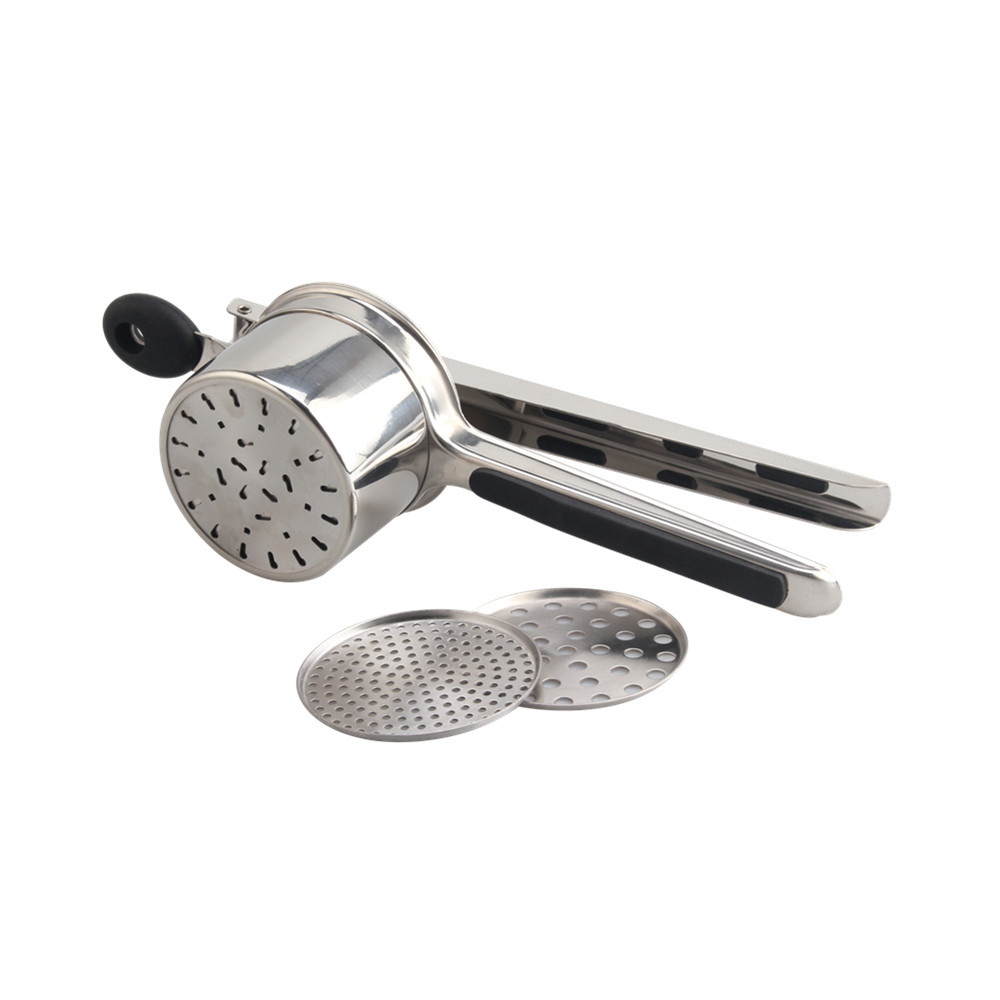 S/S Potato Ricer, Comes With 3 Discs And Non-Slip Silicone Handles — 5