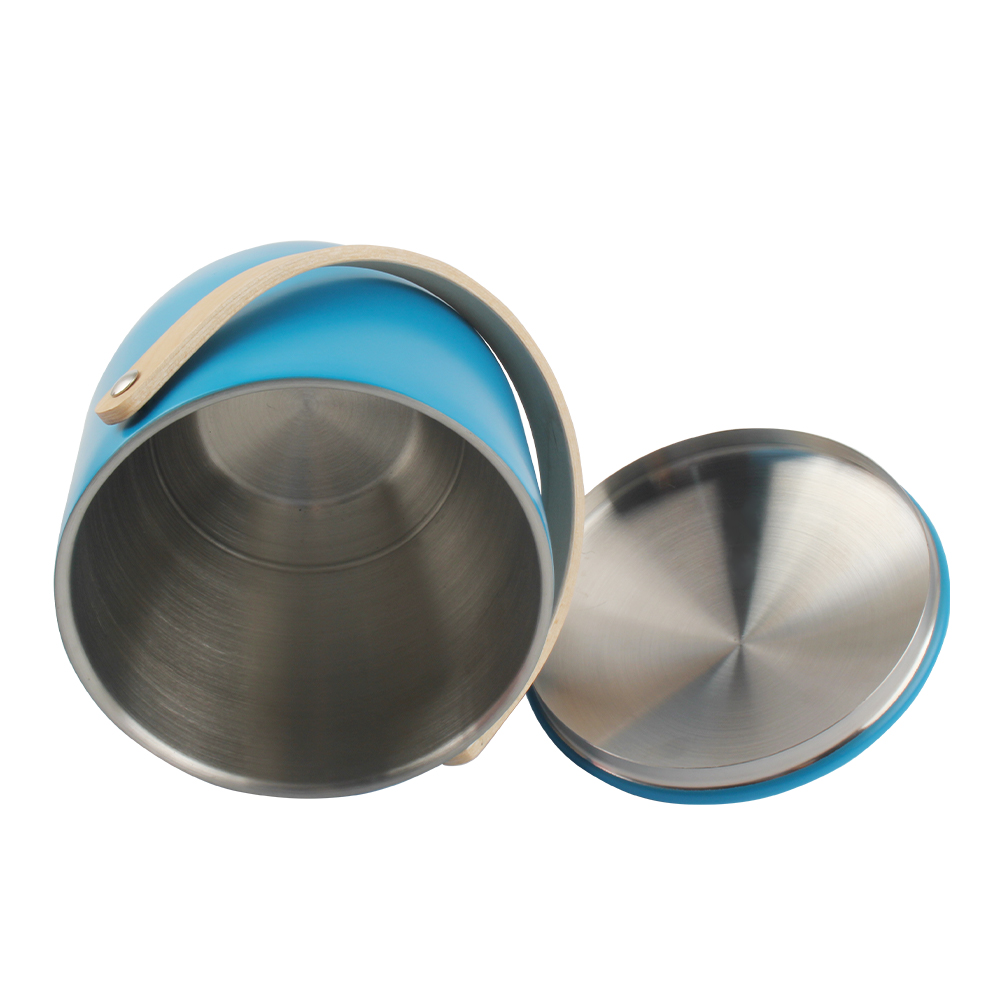 Stainless Steel Insulated Ice Bucket With Removable Lid — 2