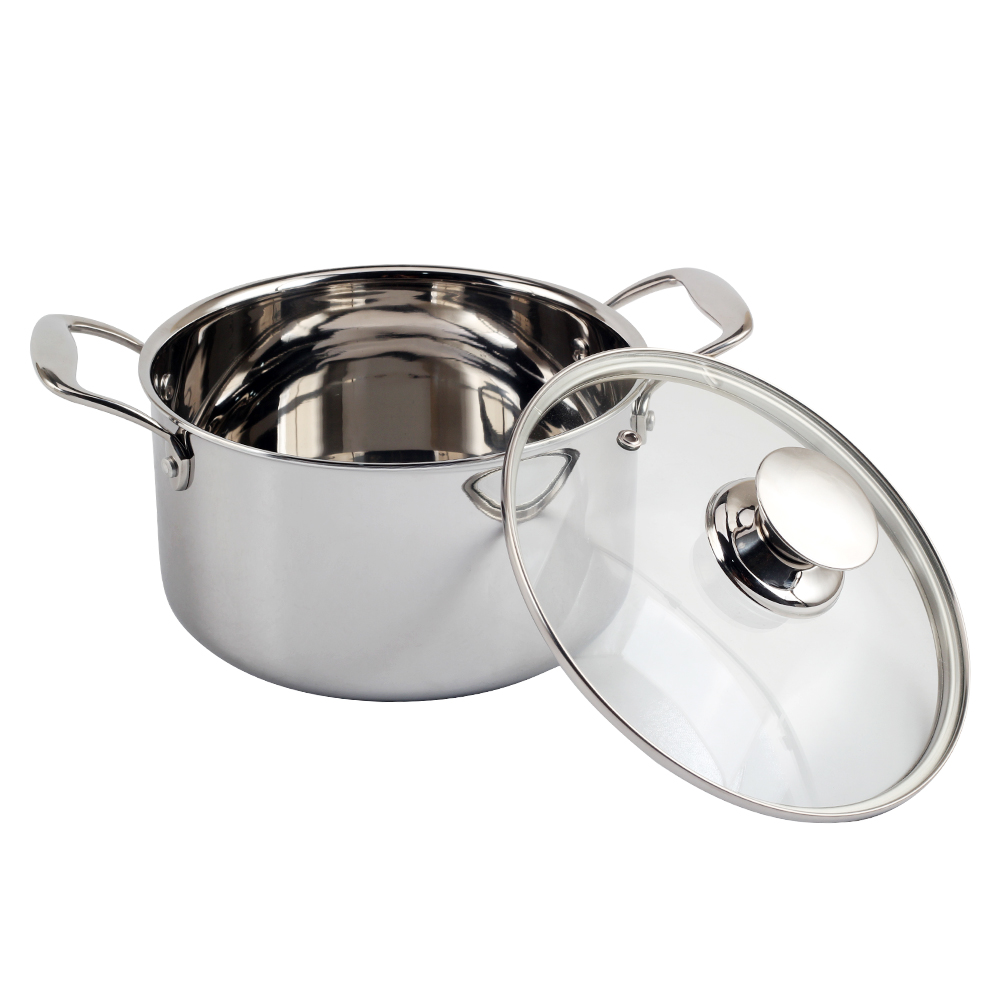 Tri-Ply Stainless Steel Induction Stock Pot Set With Lid — 3