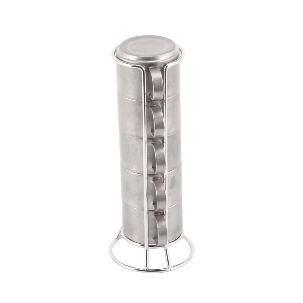 Stainless Steel Stackable Coffee Cups (Set Of 5) — 4