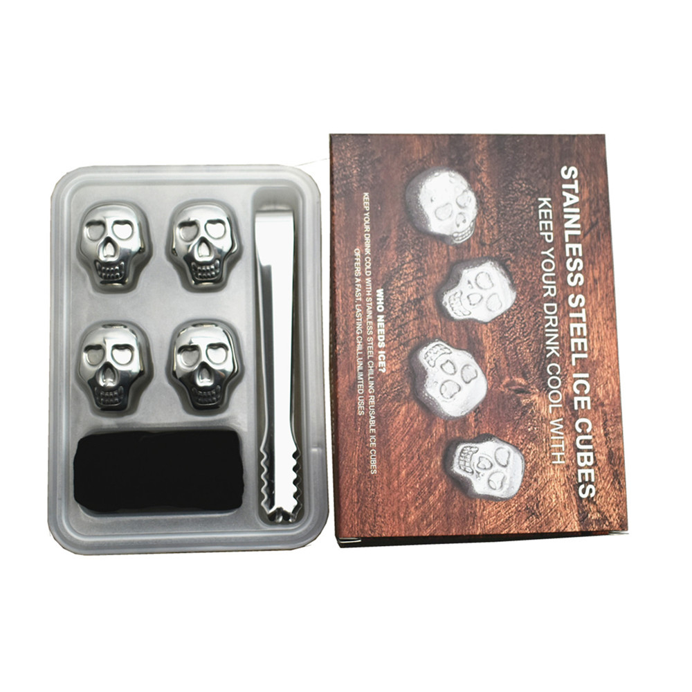Stainless Steel Skull Ice Cube Whiskey Stone, Whiskey Stones — 3