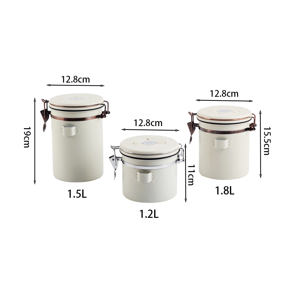 Coffee Canister With Date Track, Airtight Stainless Steel Kitchen Food Storage Container With Lids — 7