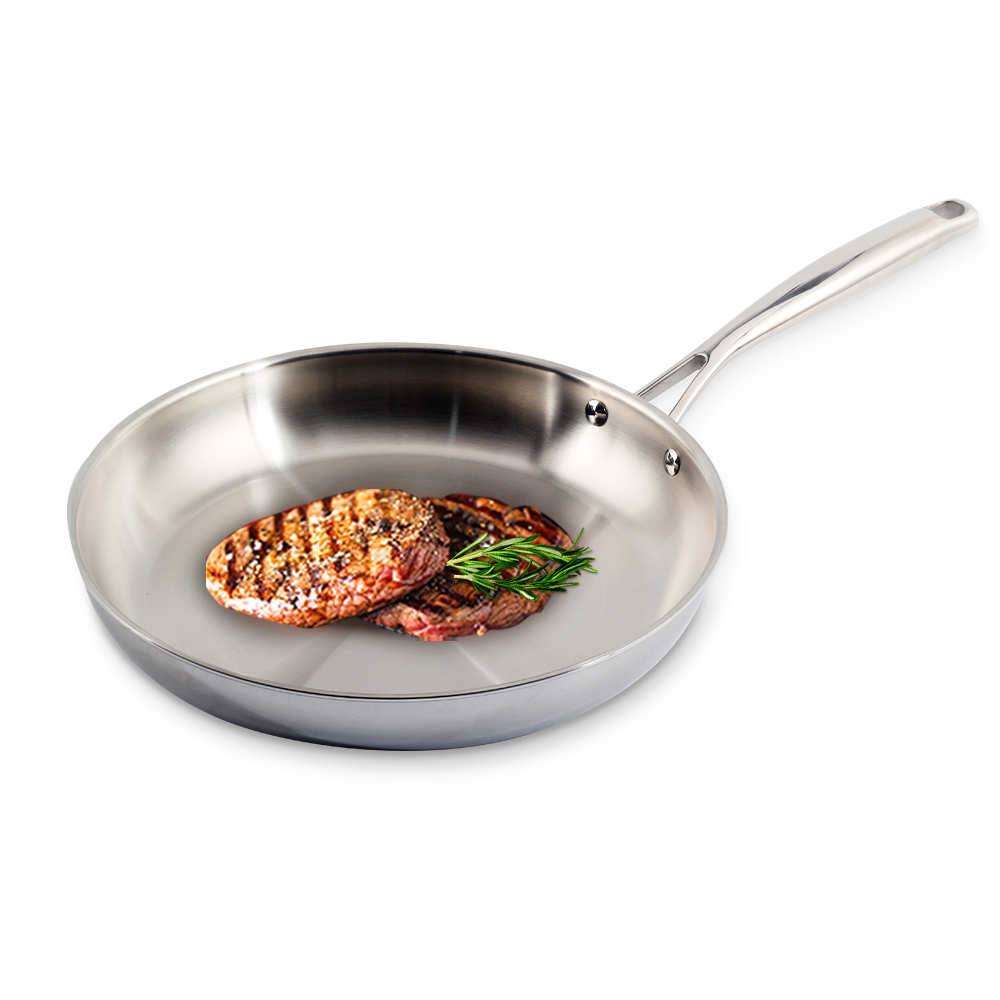 Tri-Ply 12 Inch Stainless Steel Frying Pan — product information