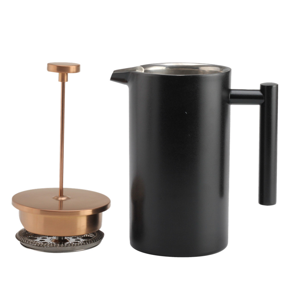Black Stainless Steel French Press Coffee Maker — 3
