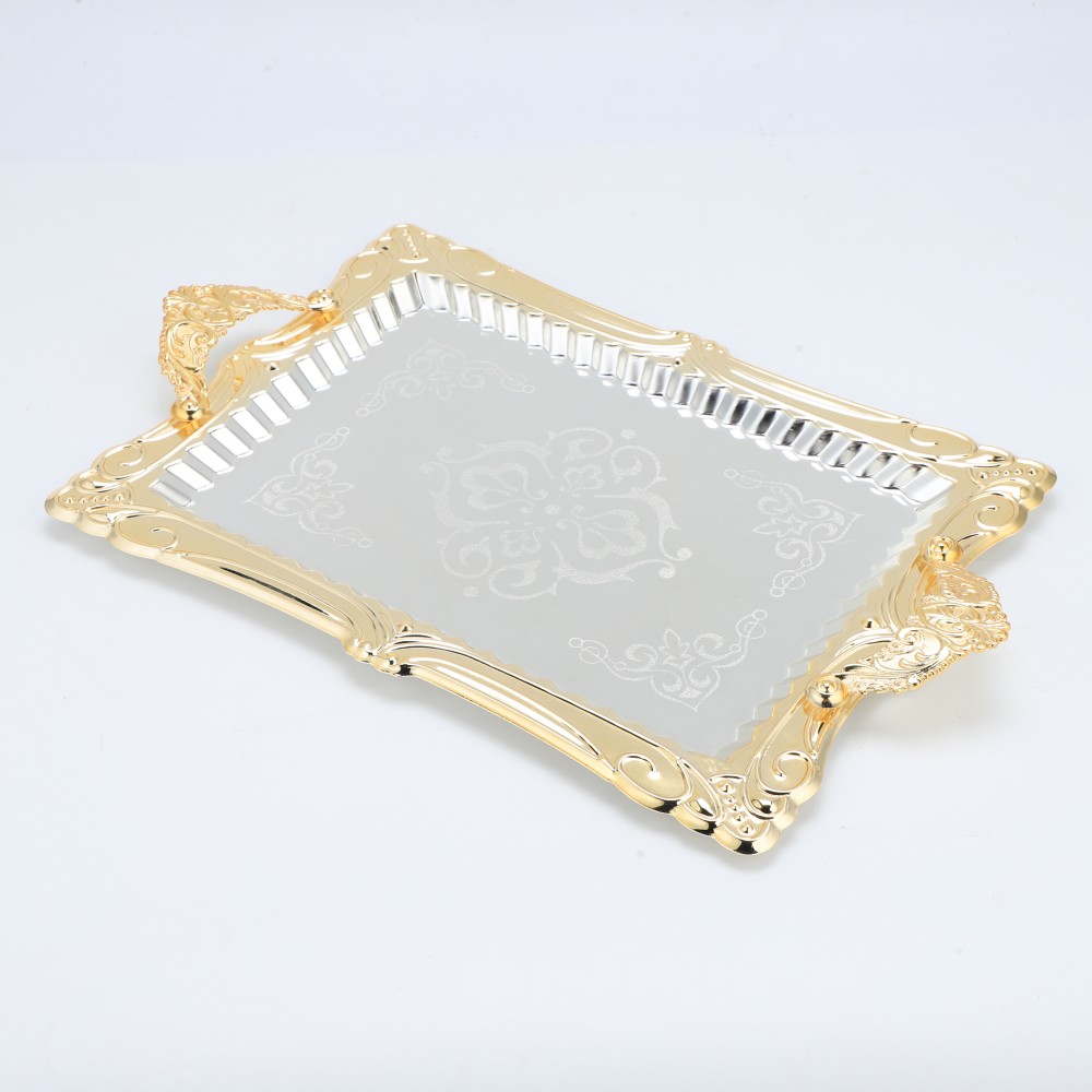Elegant Metal Serving Tray for Home Cafe — 2