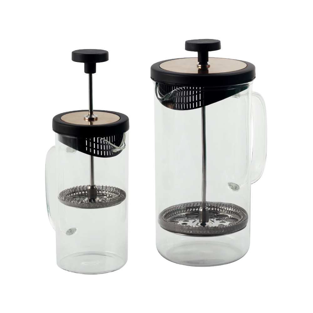 Stainless Steel Filter Plunger System & Durable Borosilicate Heat Resistant Coffee Press — 5