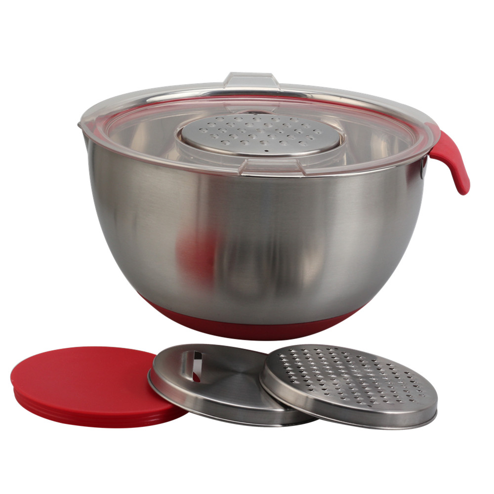 Stainless Steel Mixing Bowl With 3pcs Graters & Handle — 2