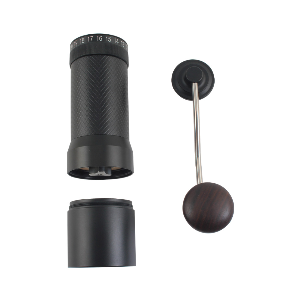 Manual Coffee Grinder With Stainless Steel Burr, External Adjustable Design, Black Color — product information
