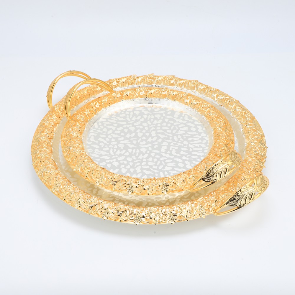 Gold Coffee Tea Serving Tray Decorative, Table Decor Tray, Centerpiece Tray, Dining Table Tray — product information
