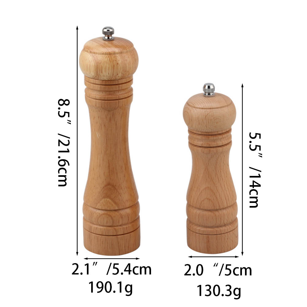 5.5/8.5 Inch Modern Wooden Salt And Pepper Grinder — product information
