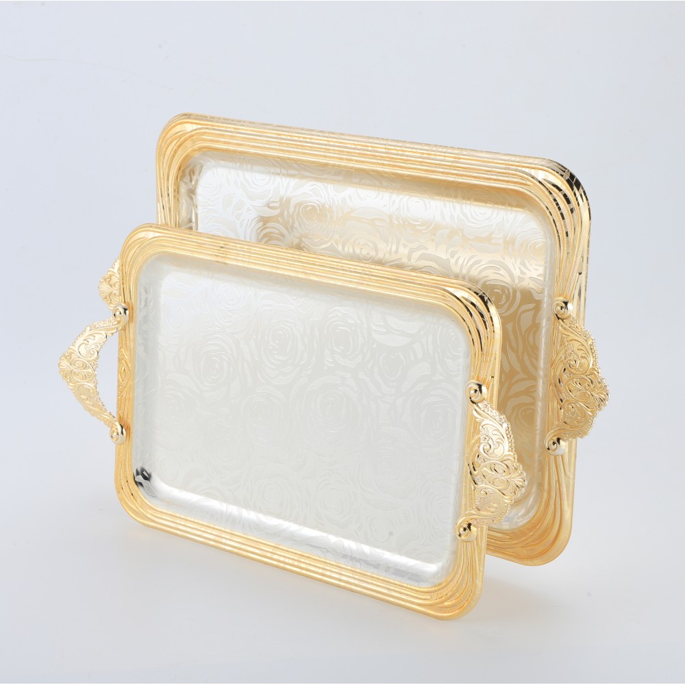 Lace Rectangular Iron Tray Pattern Double Color — 5