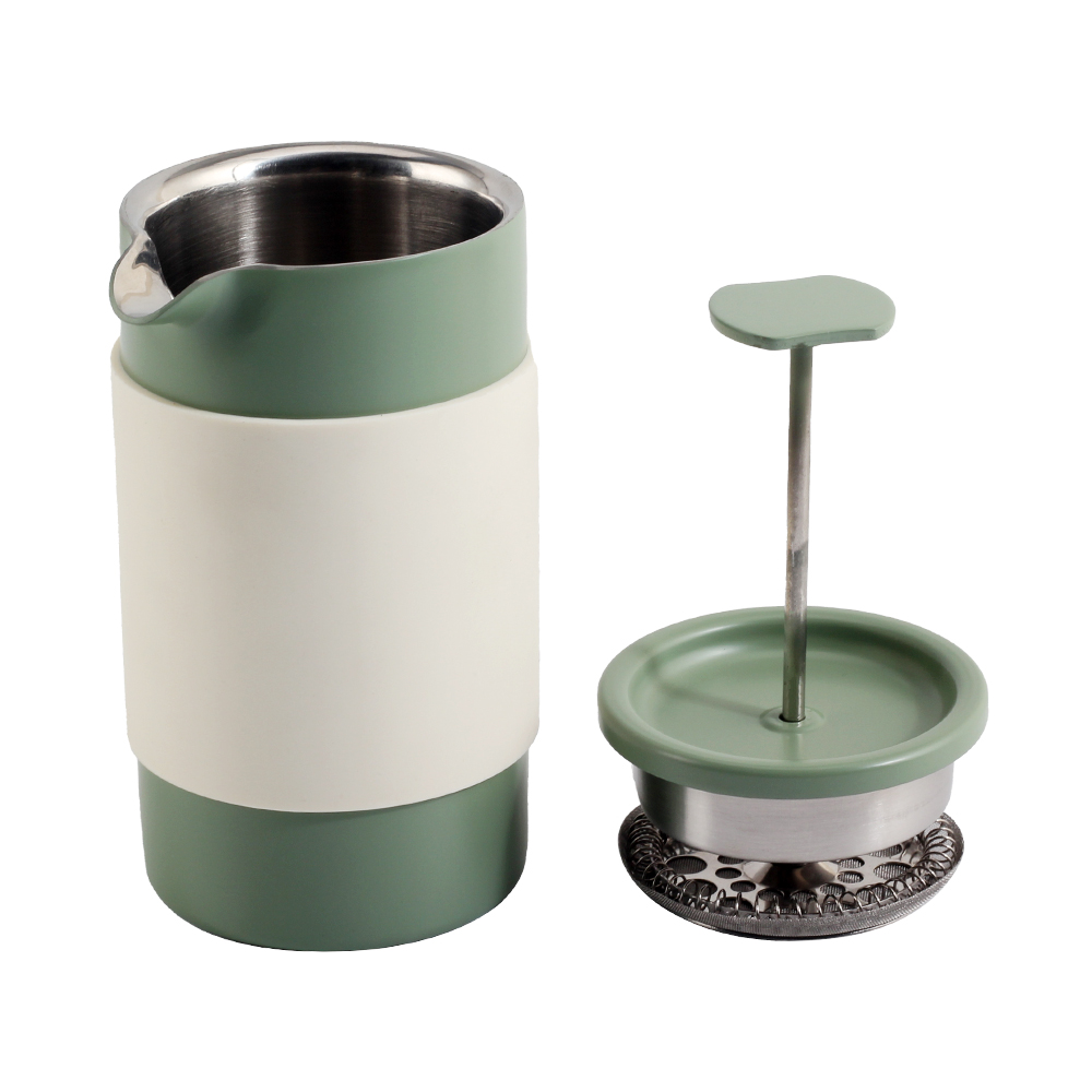 Portable Stainless Steel Coffee Press Green — product information