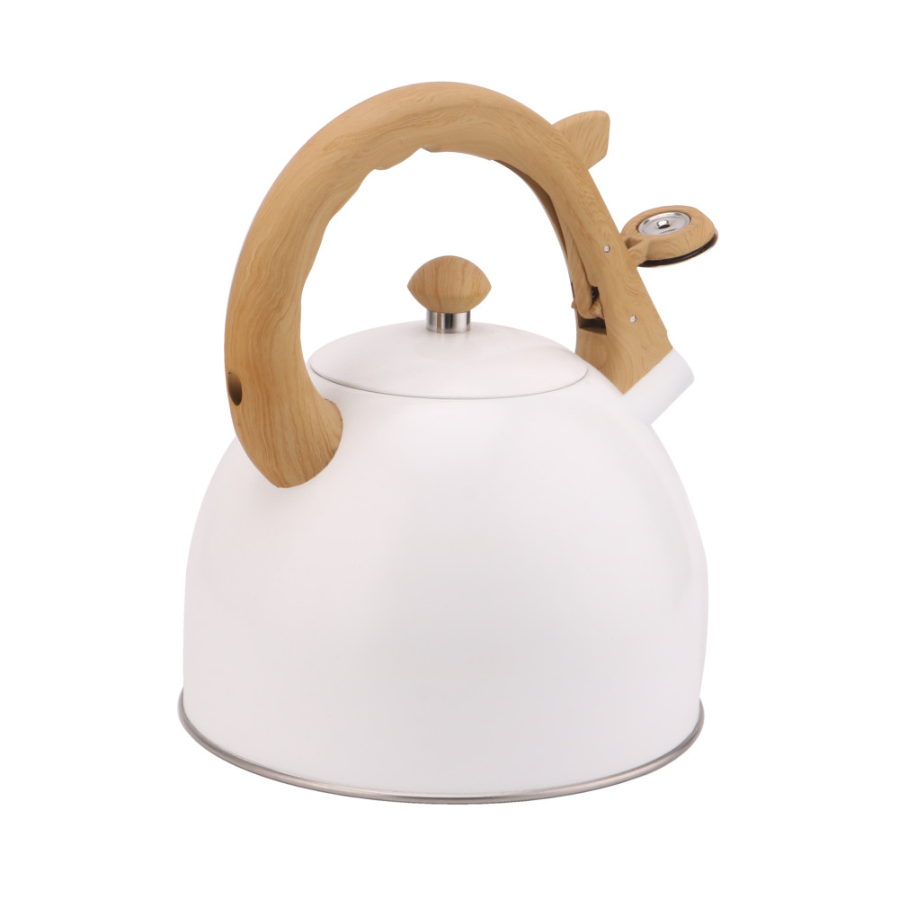 S/S Whistling Kettle - Wooden Handle-White — 4