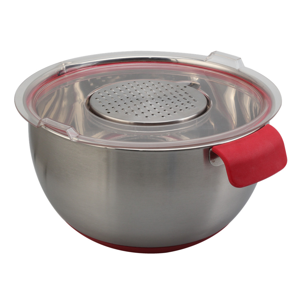 Stainless Steel Mixing Bowl With 3pcs Graters & Handle — 4