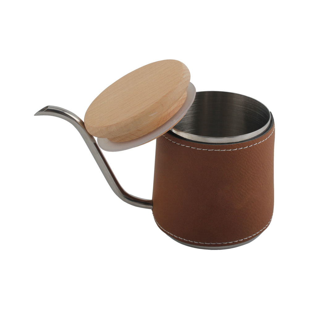 Long Narrow Pour Over Coffee Kettle With Wooden Lid — product information