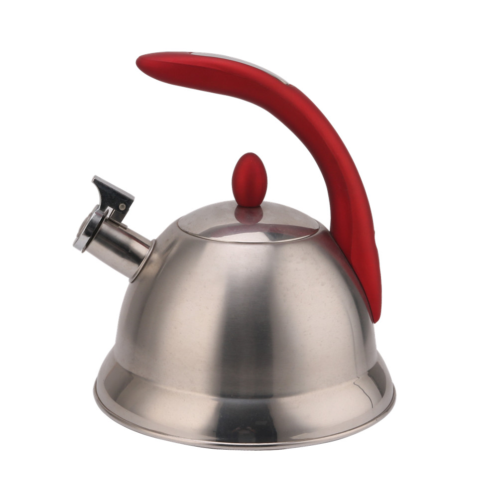 3 Litre Capacity Stainless Steel Whistling Tea Kettle-Red Handle — product information