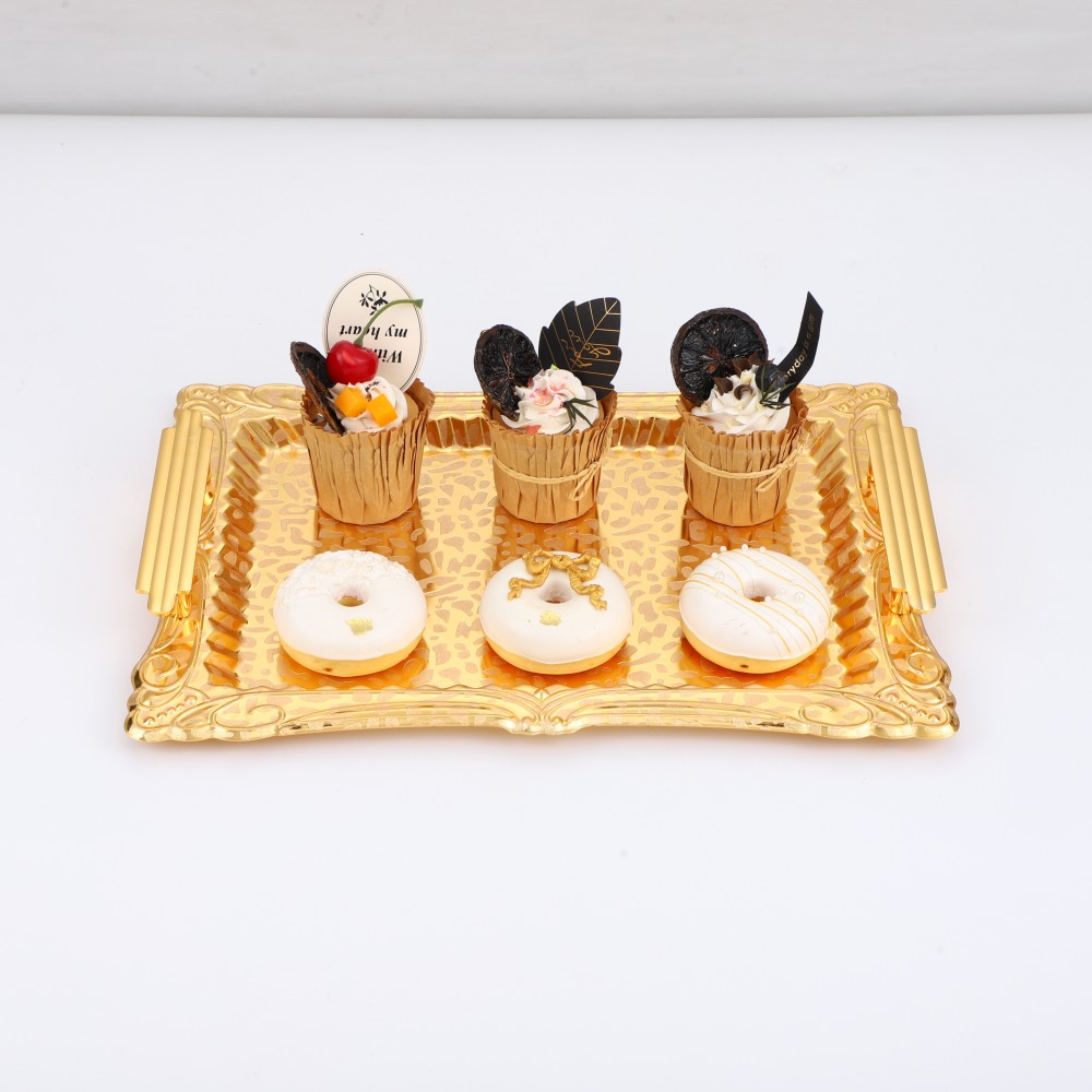 Middle East Dessert Plate, Iron Coffee Tea Cocktail Tray, Food Storage Tray — 3