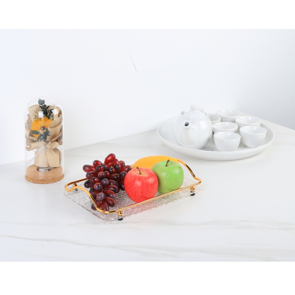 Metal Handle Acrylic Tray — product information