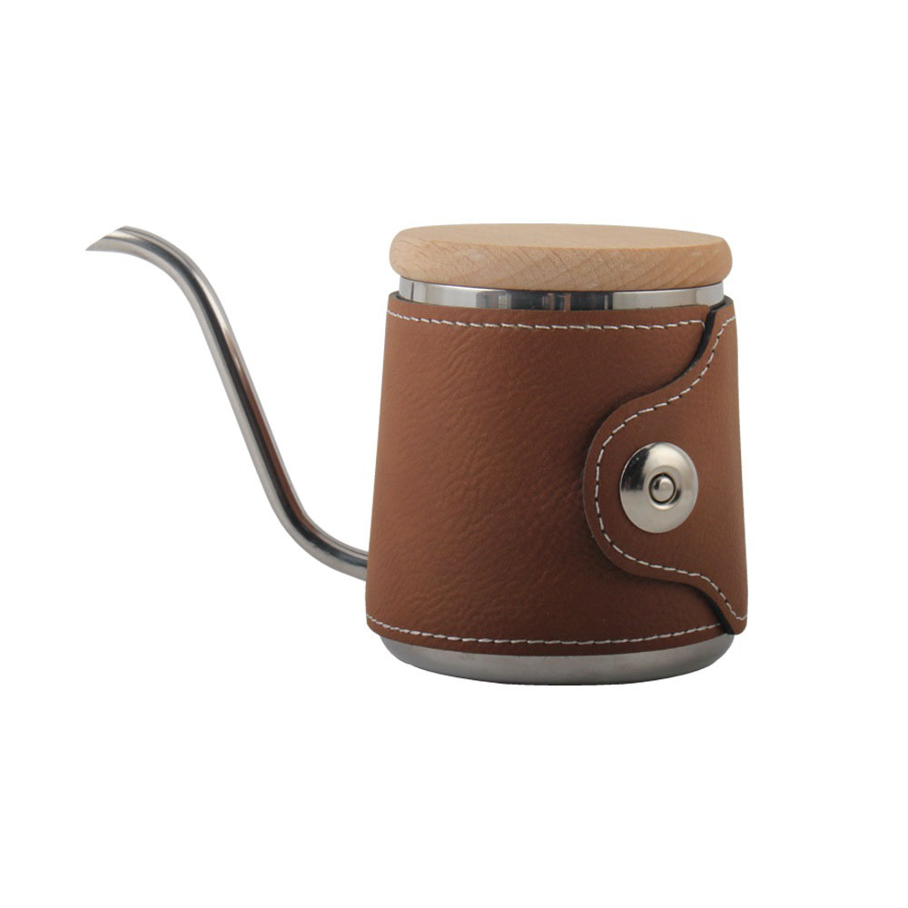 Long Narrow Pour Over Coffee Kettle With Wooden Lid — product information